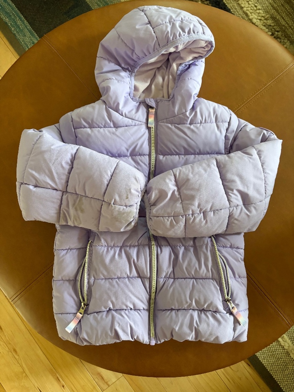 Gerry Girls Purple Puffer Winter Jacket zip with hood size 6